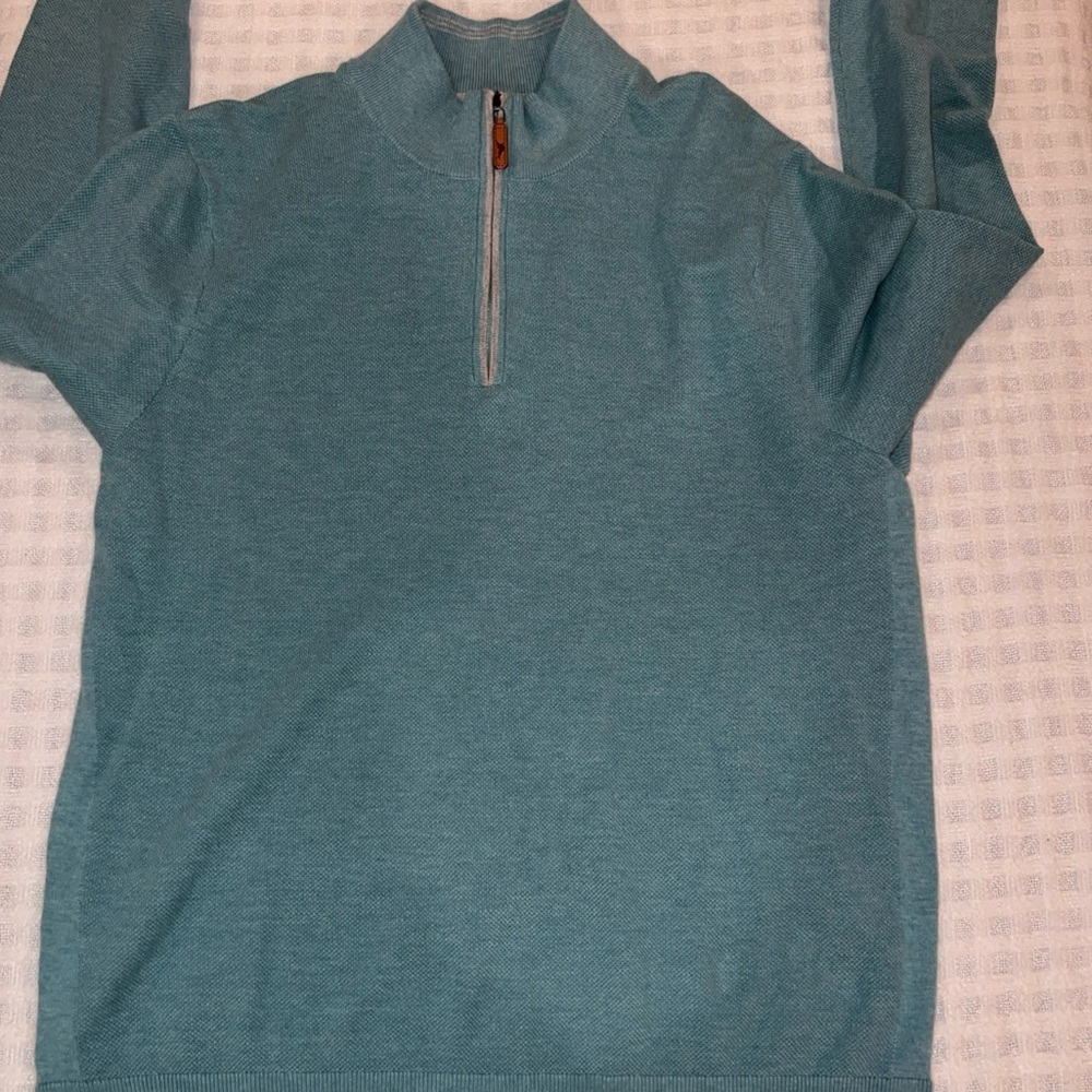 Tommy bahama. Men's Teal Half-Zip Sweater